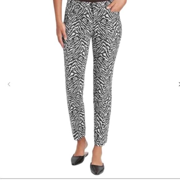 Banana Republic Sloan Fit Pant Women's Zebra Print Sz 8 - Picture 2 of 13